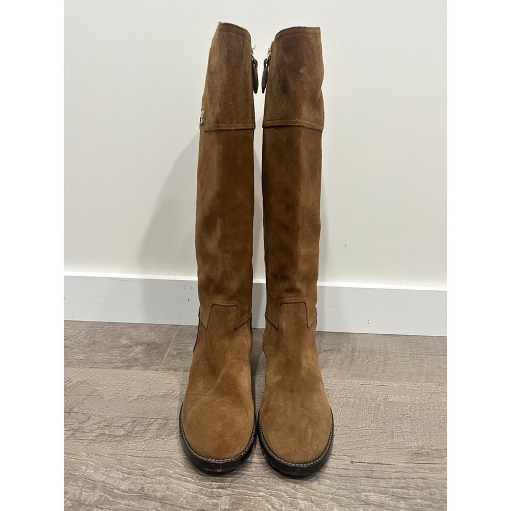 Tory Burch Tan Suede Wembley Riding Knee Length Boots - Picture 3 of 10